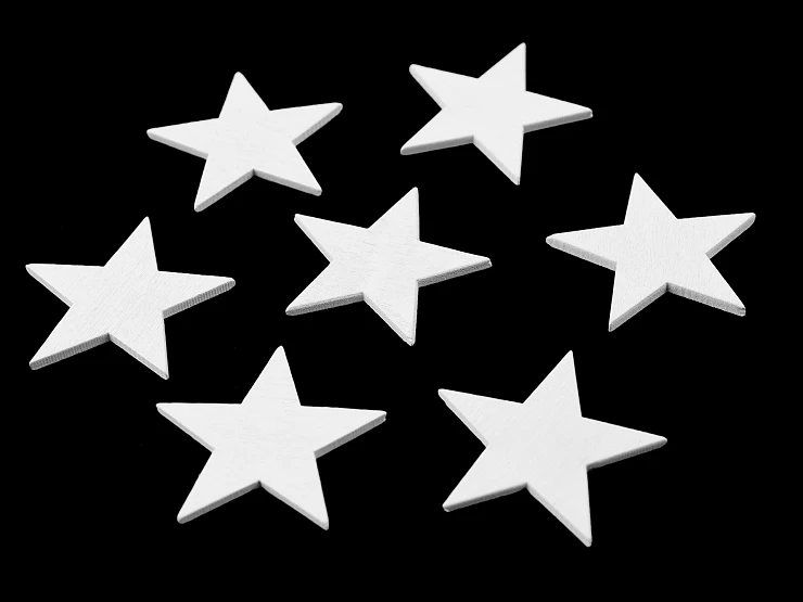 Drevená hviezda na nalepenie - 6 ks