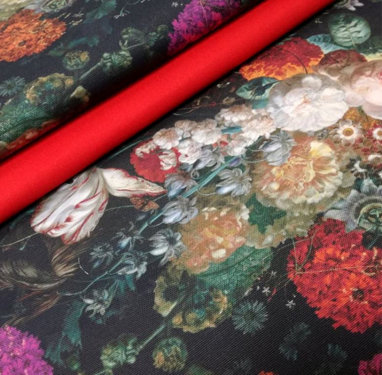 CANVAS BAROKOVÉ KVETY NA ČIERNOM- POŤAHOVKA 