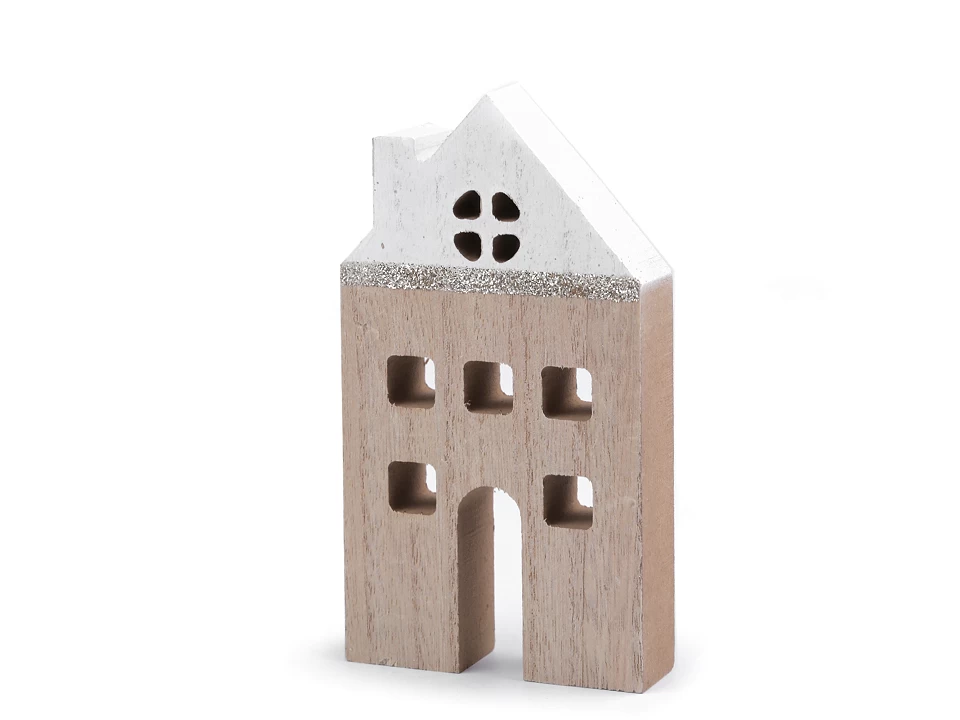 Dekorácia drevený domček - 1 ks