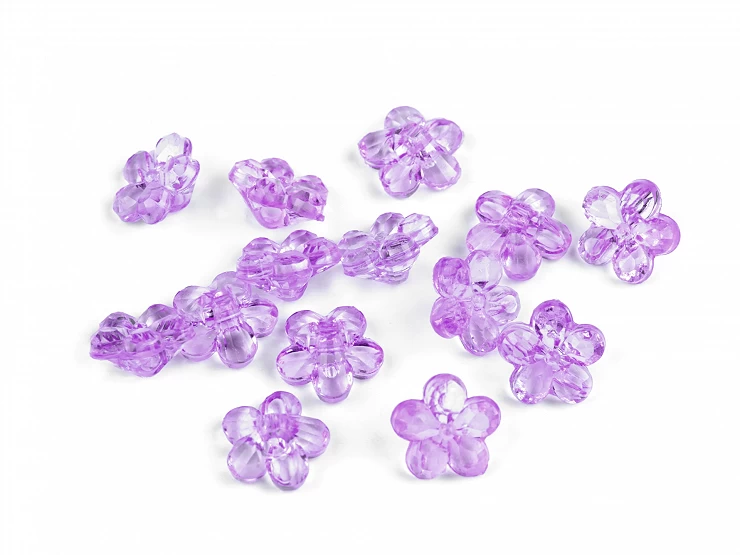 Plastové gombíky / korálky kvet Ø12 mm - 5g