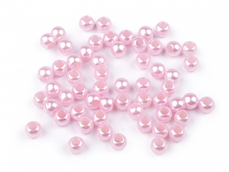 Plastové perly s veľkým prievlakom / plavkové Ø8 mm - 20g